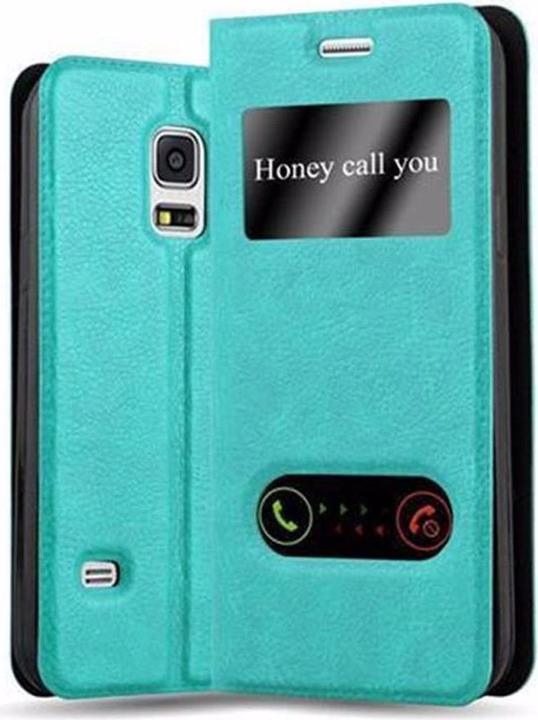 Actual product image Cadorabo Book with View double window cover (Samsung Galaxy S5 Neo, Samsung Galaxy S5)