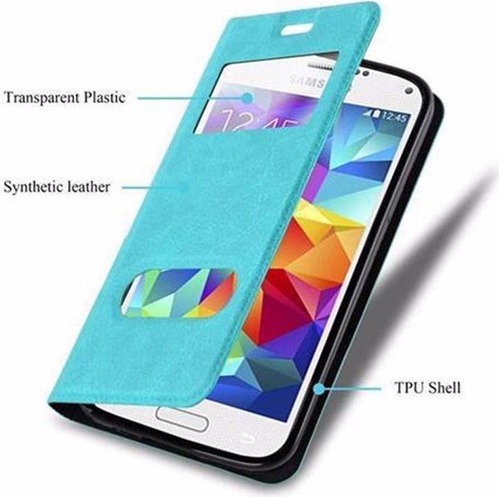 Actual product image Cadorabo Book with View double window cover (Samsung Galaxy S5 Neo, Samsung Galaxy S5)