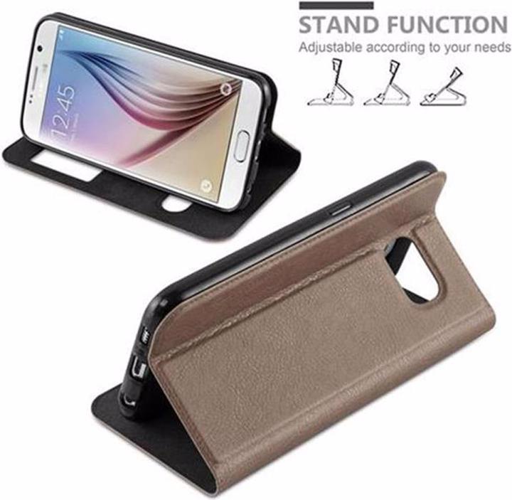 Actual product image Cadorabo Book with View double window cover (Samsung Galaxy S6)