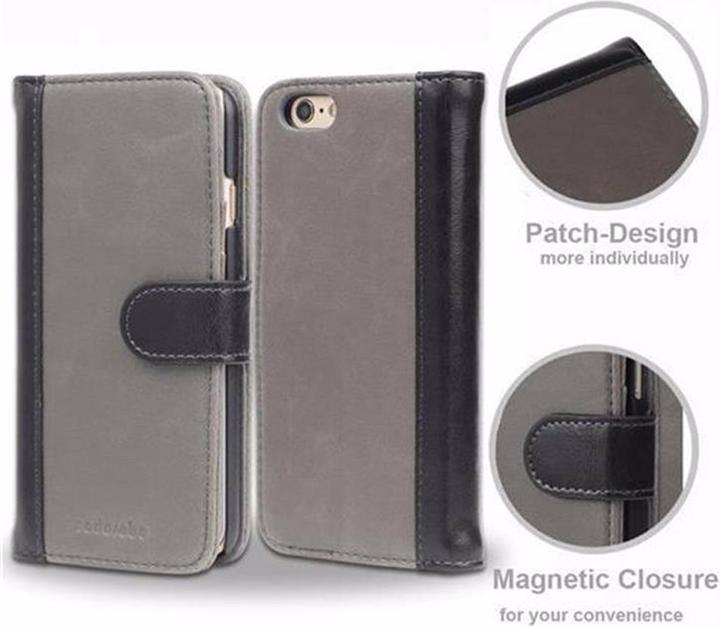 Actual product image Cadorabo Book two color stripe cover (Apple iPhone 6)