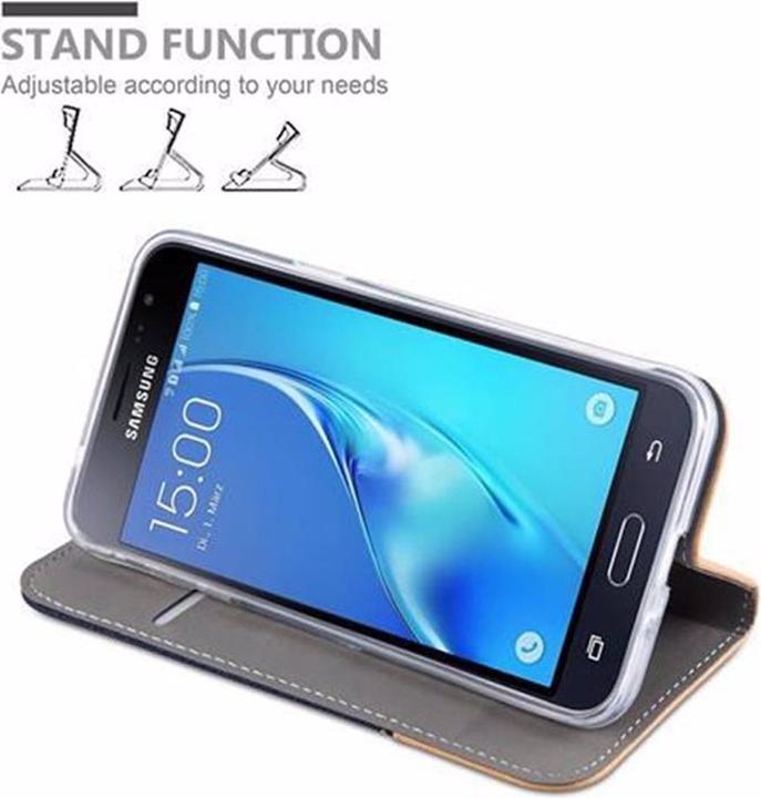 Produktbild Cadorabo Book Jeans Optik Cover (Samsung Galaxy J3 (2016))