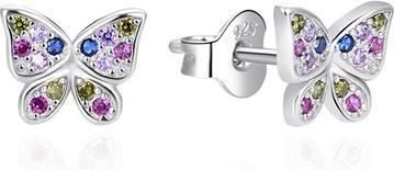 Agato - Cute Silver Butterfly Earrings AGT-E070PC