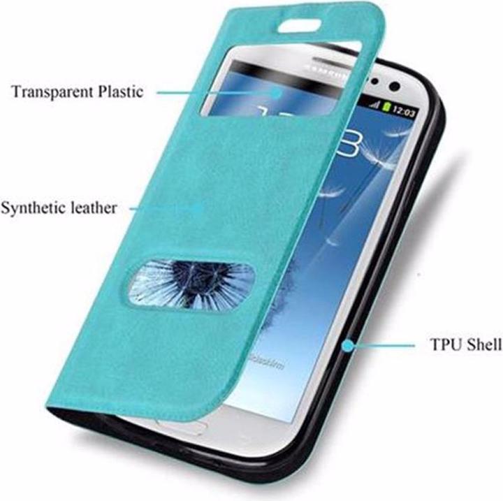 Actual product image Cadorabo Book with View double window cover (Samsung Galaxy S3)