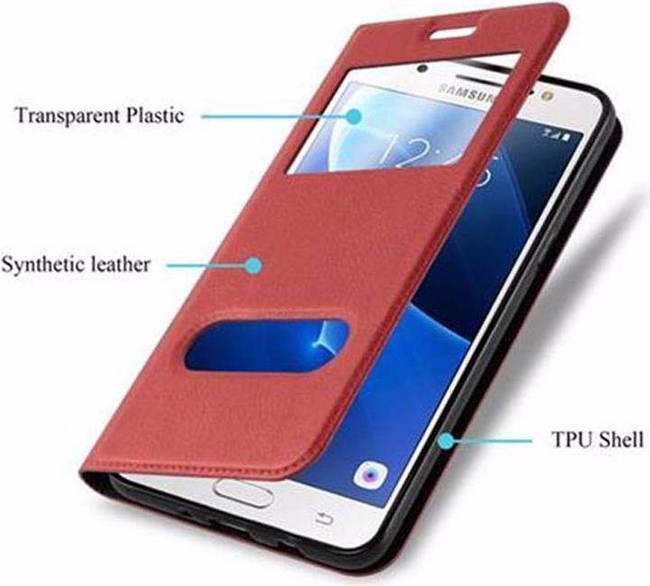 Actual product image Cadorabo Book with View double window cover (Samsung Galaxy J5 (2016))