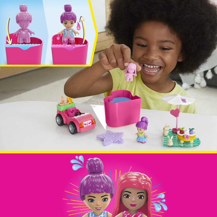 Actual product image Mega Construx Barbie Color Reveal Convertible Road Trip