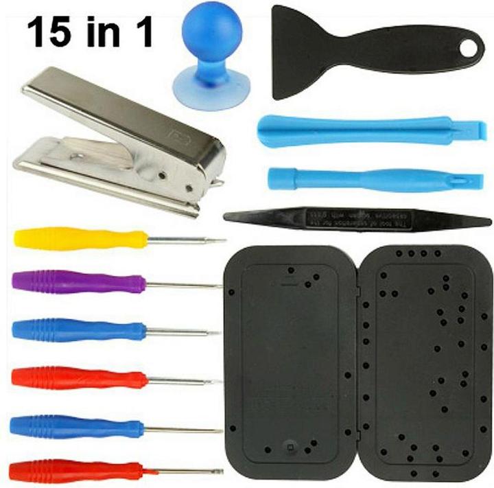 König Design 15teiliges Werkzeugset Set Reparaturset für iPhone 5 iPhone 4 4S iPad 4