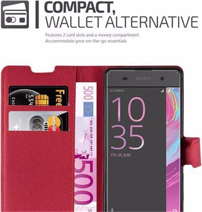Actual product image Cadorabo Book with stand function cover (Sony Xperia XA)