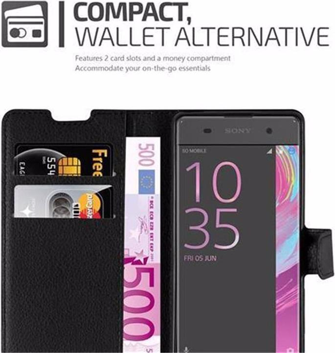 Actual product image Cadorabo Book with stand function cover (Sony Xperia XA)