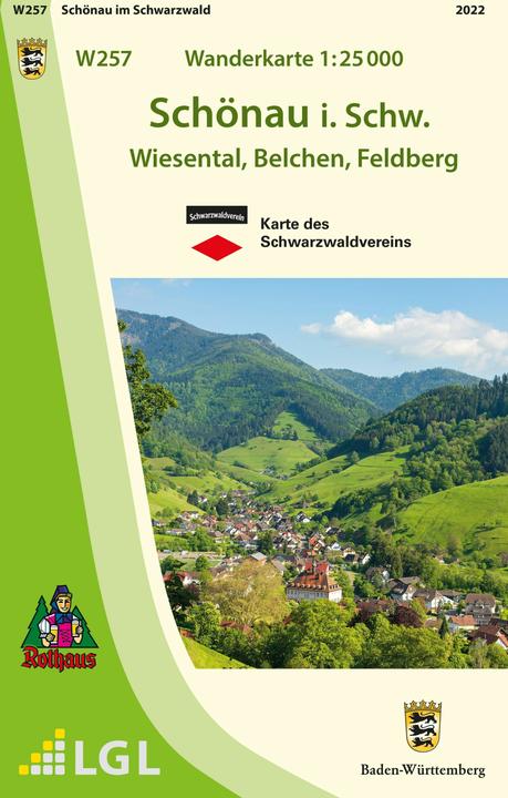 Immagine prodotto Mappa topografica escursionistica del Baden-Württemberg Schönau nella Foresta Nera