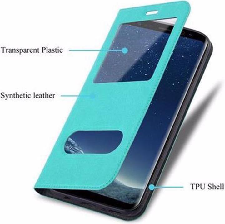 Actual product image Cadorabo Book with View double window cover (Samsung Galaxy S8+)