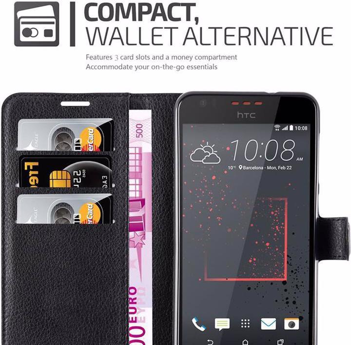Actual product image Cadorabo Book with stand function cover (HTC Desire 10 Lifestyle, HTC Desire 825)