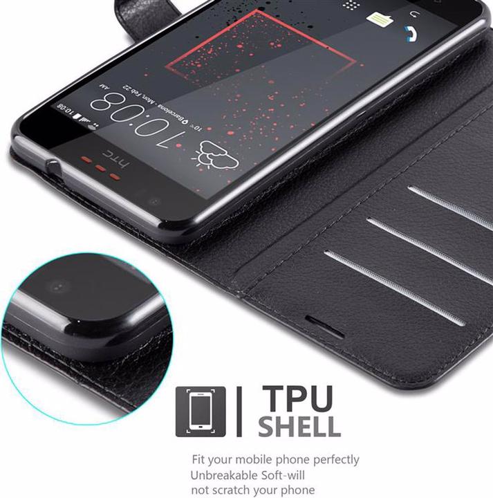 Actual product image Cadorabo Book with stand function cover (HTC Desire 10 Lifestyle, HTC Desire 825)