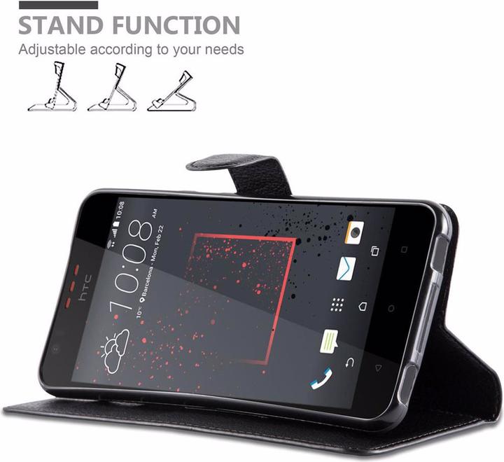 Actual product image Cadorabo Book with stand function cover (HTC Desire 10 Lifestyle, HTC Desire 825)