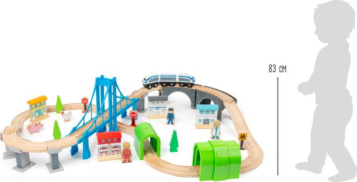 Actual product image small foot Wooden train bridge building