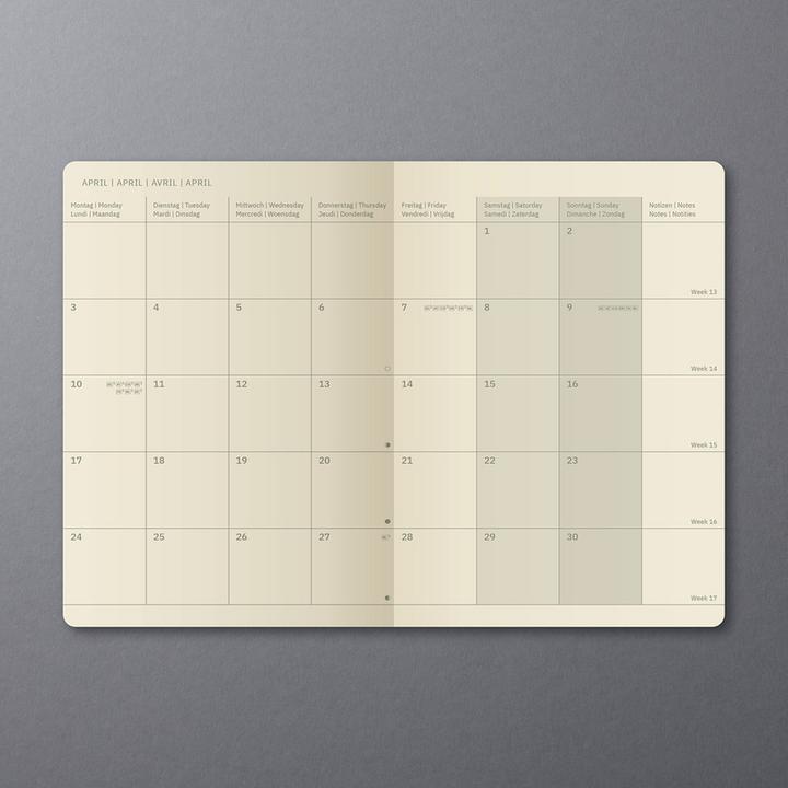 Produktbild Sigel Monatskalender 2025 C2584 1M/2S schwarz 21x13.5cm (A5, Deutsch)