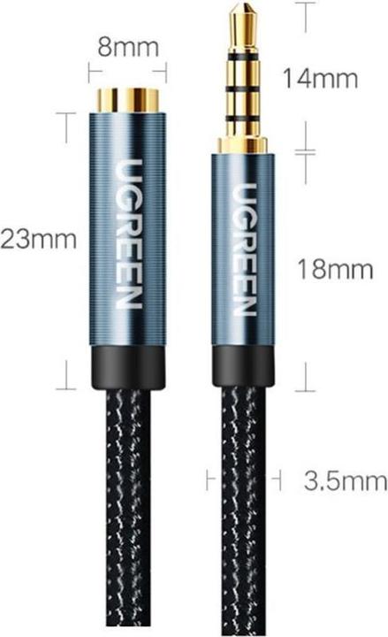Image du produit Ugreen 3,5 mm jack - 3,5 mm femelle (2 m, Extension)