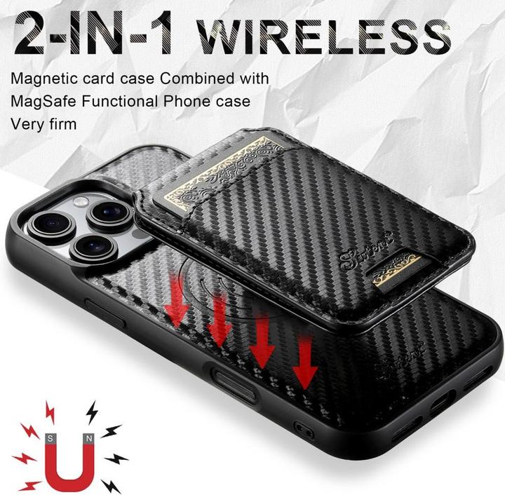Produktbild Ueli Express Magnetische Carbon Optik Hülle mit abnehmbarem Kartenhalter (Apple iPhone 16 Pro Max)