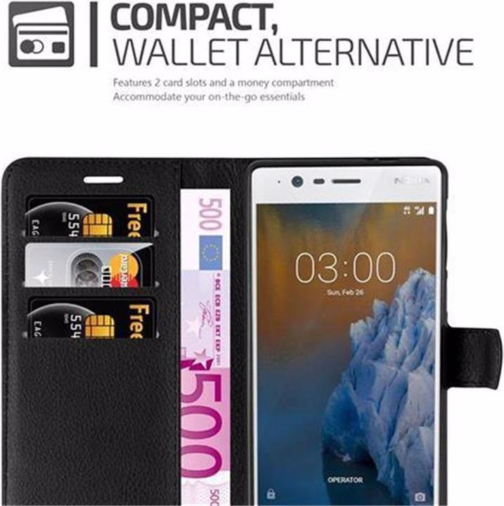Actual product image Cadorabo Book with stand function cover (Nokia 3)