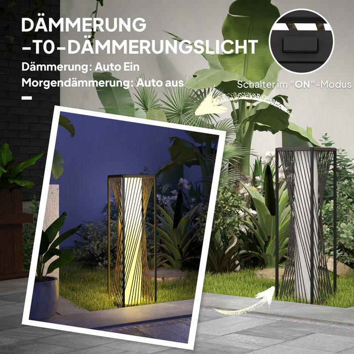 Immagine prodotto Swisshandel24 Stehlampe Rattan mit Lichtsensor Solarlampen Boho-Stil IP44 (15 lm, IP44)
