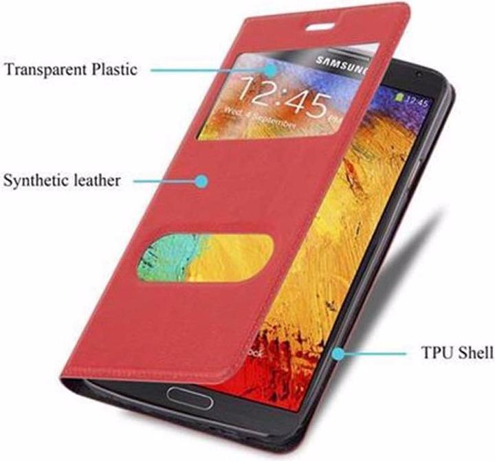 Actual product image Cadorabo Book with View double window cover (Samsung Galaxy Note 3)
