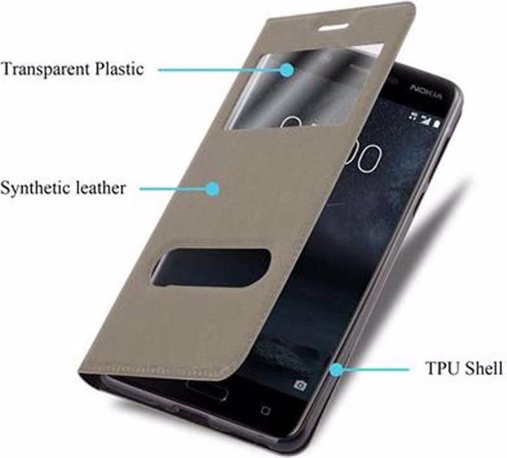 Actual product image Cadorabo Book with View double window cover (OnePlus 5)