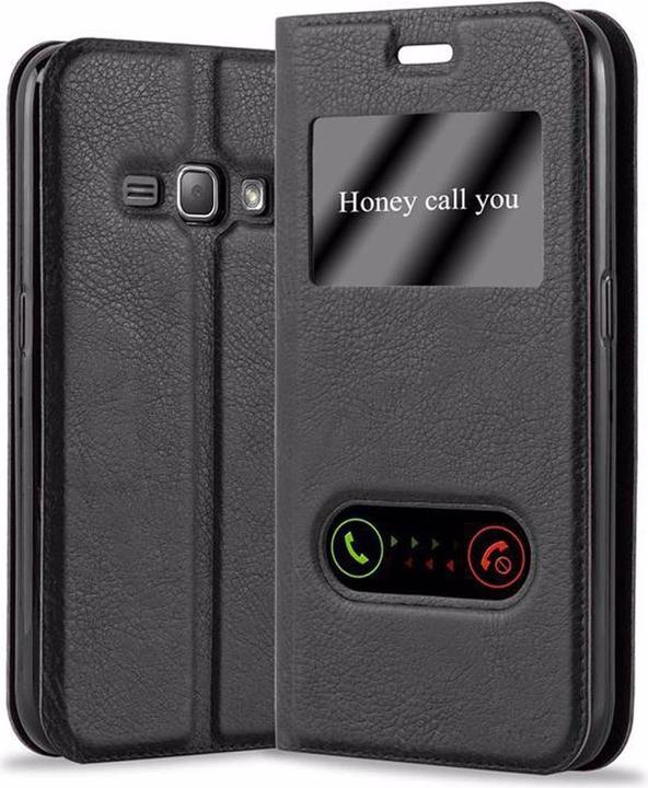 Actual product image Cadorabo Book with View double window cover (Samsung Galaxy J1)