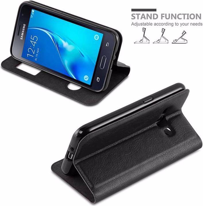Actual product image Cadorabo Book with View double window cover (Samsung Galaxy J1)