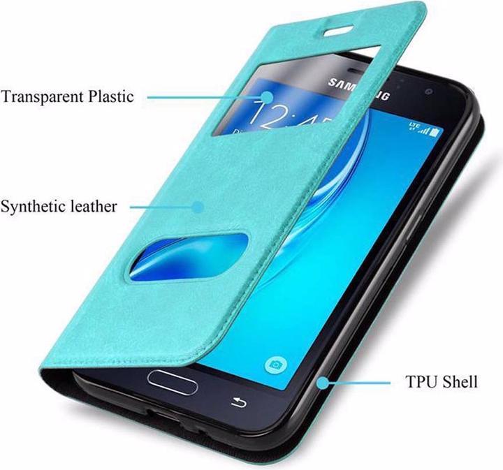 Produktbild Cadorabo Book mit View Doppelfenster Cover (Samsung Galaxy J1 (2016))