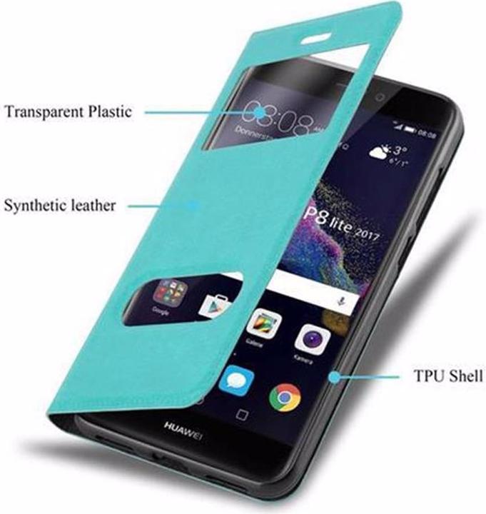 Actual product image Cadorabo Book with View double window cover (Huawei P8 Lite (2017))