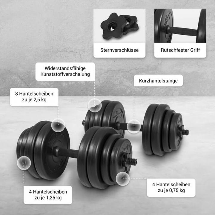 Actual product image Gyronetics Dumbbell set (8 x 2.5 kg, 4 x 1.25 kg, 4 x 0.75 kg)