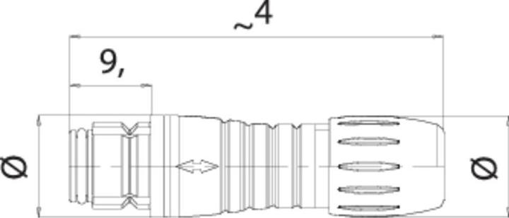 Actual product image Schubiger Binder 99 9206 450 03 Subminiature circular connector Coupling, straight Overall pin spigot
