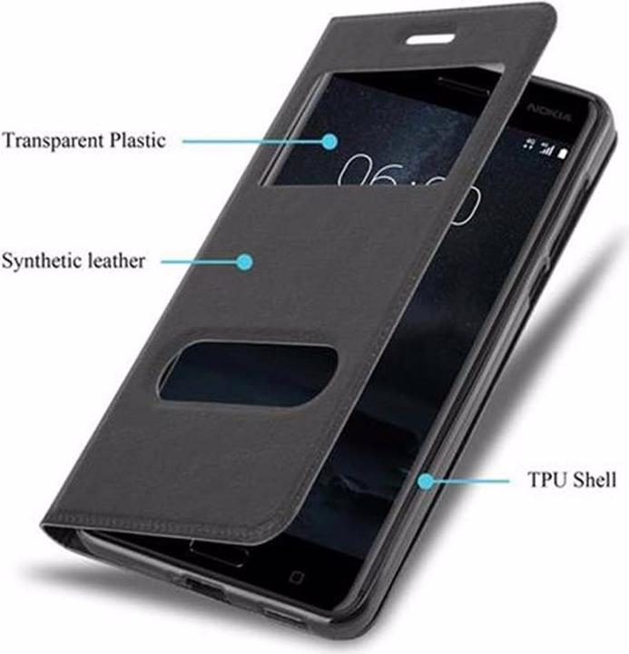 Actual product image Cadorabo Book with View double window cover (Nokia 6)