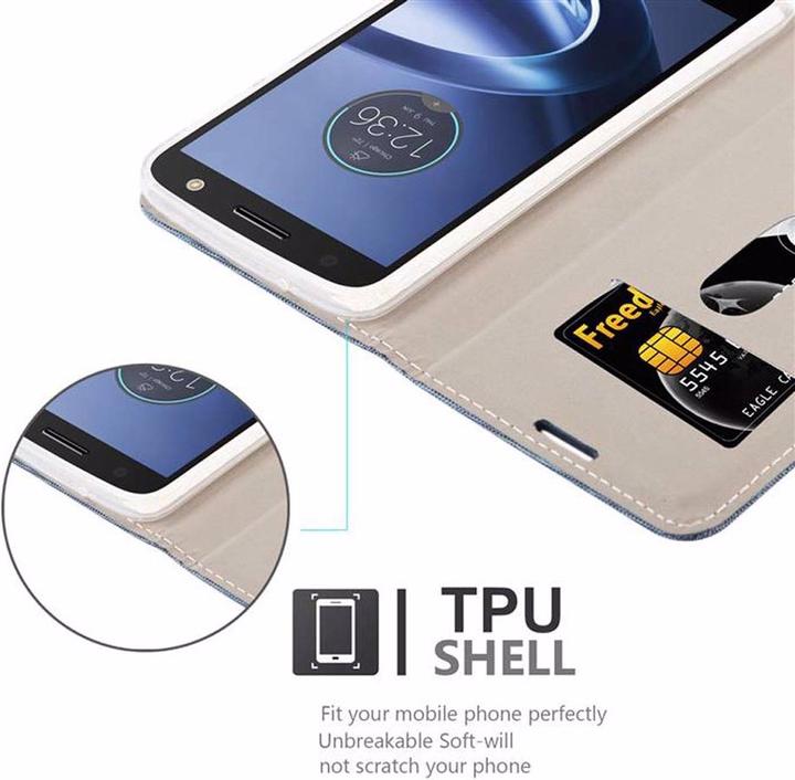 Produktbild Cadorabo Book Jeans Optik Cover (Motorola Moto Z Force)