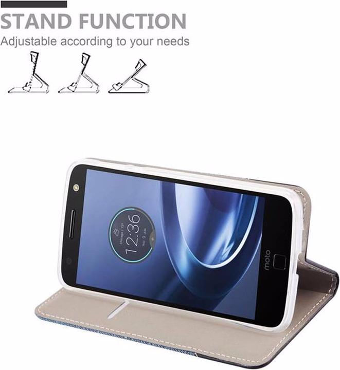Produktbild Cadorabo Book Jeans Optik Cover (Motorola Moto Z Force)