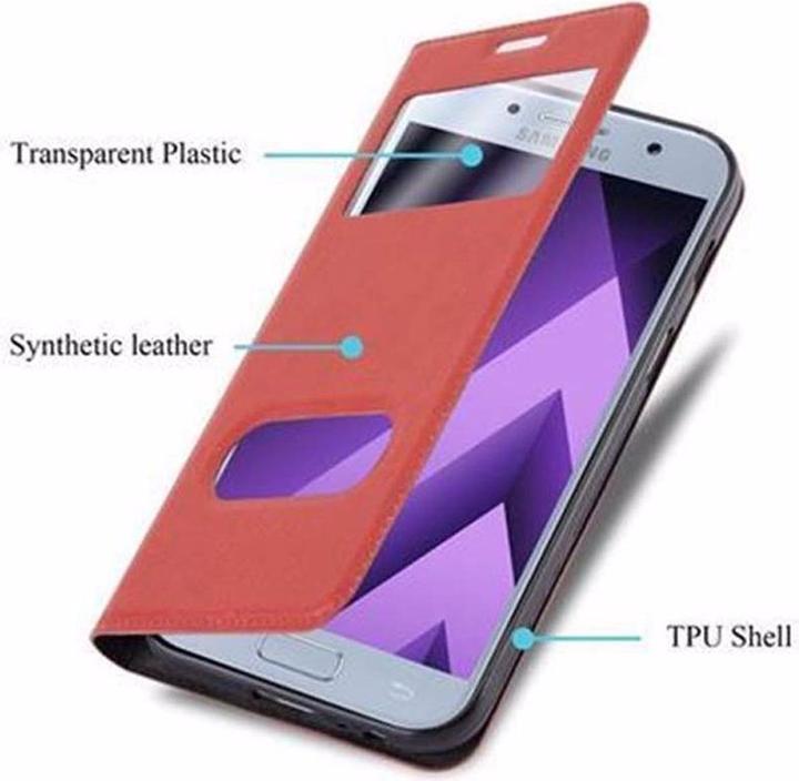 Actual product image Cadorabo Book with View double window cover (Samsung Galaxy A5 (2017))