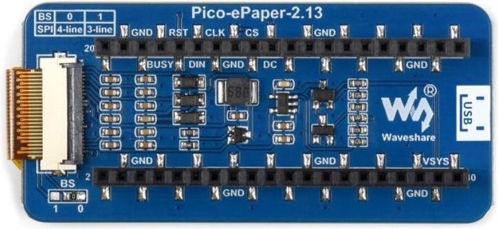 Actual product image WaveShare 2.13inch E-Ink Display for Raspberry Pi Pico