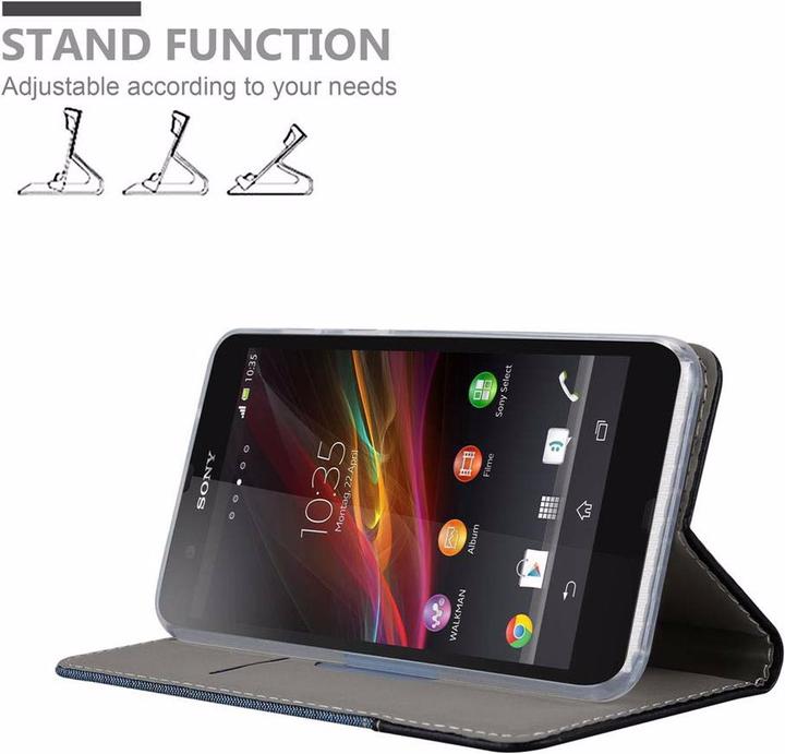 Actual product image Cadorabo Book Jeans Optics Cover (Sony Xperia Z)
