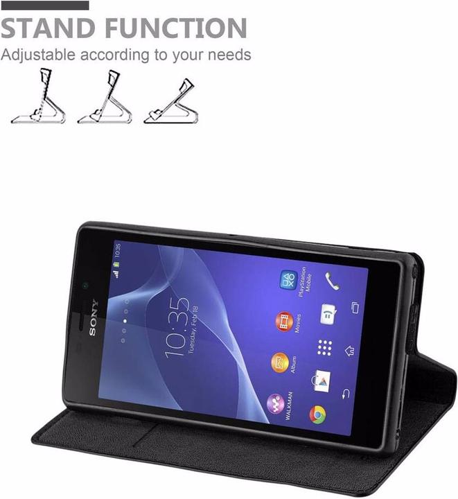 Actual product image Cadorabo Book Invisible Magnet Cover (Sony Xperia M2 Aqua)