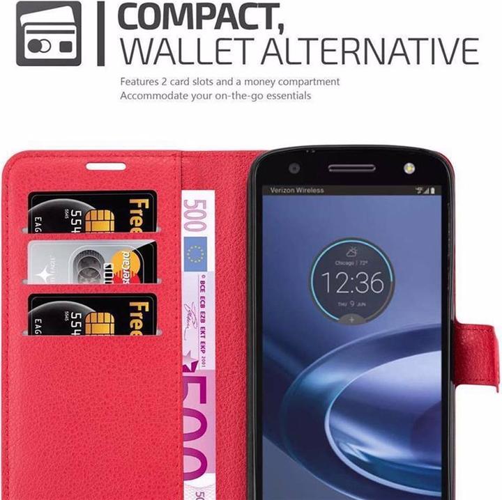 Actual product image Cadorabo Book with stand function cover (Motorola Moto Z Force)