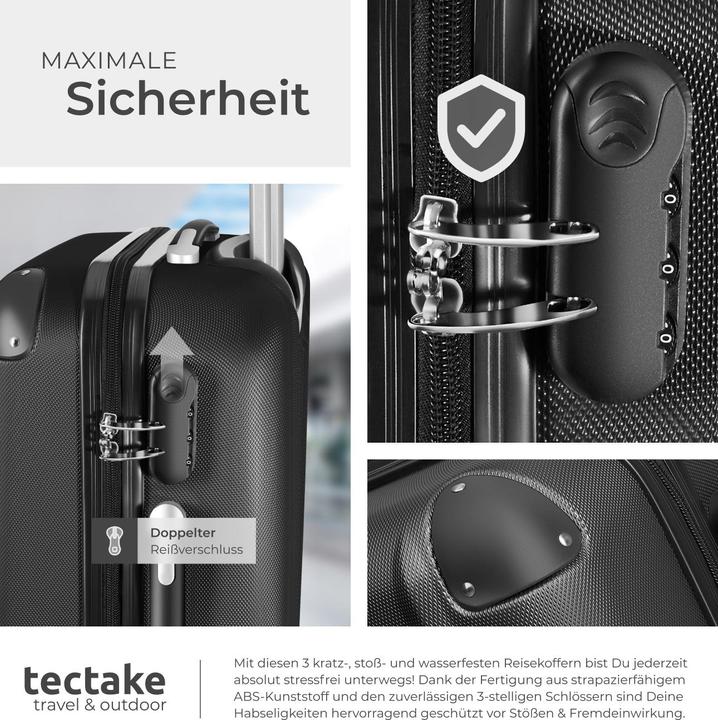 Immagine prodotto tectake Set di valigie rigide (95 l, M (50 - 90l), L (90 - 115l))