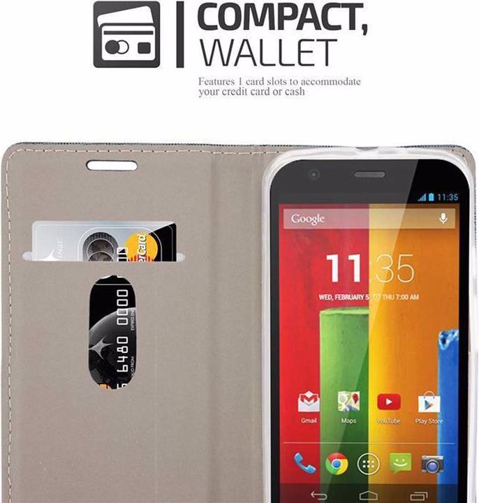 Actual product image Cadorabo Book Jeans Optics Cover (Motorola Moto G2 (2nd Gen))