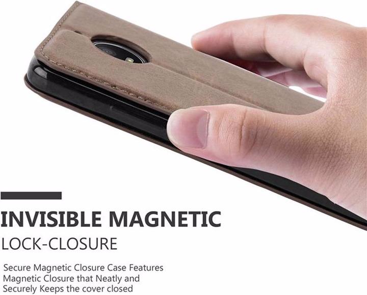 Actual product image Cadorabo Book Invisible Magnet Cover (Motorola Moto E4)