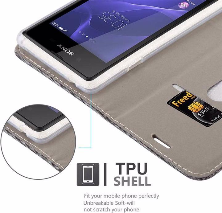 Produktbild Cadorabo Book Jeans Optik Cover (Sony Xperia E3)