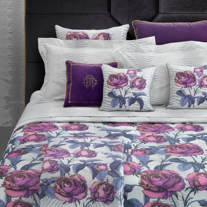 Immagine prodotto Roberto Cavalli Biancheria da letto Maco-Sateen Rose Deco grigio fucsia (Set di biancheria da letto, 135x200 cm + 80x80 cm)