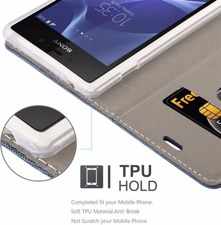 Image du produit Cadorabo Couverture look jeans Book (Sony Xperia M2 Aqua)