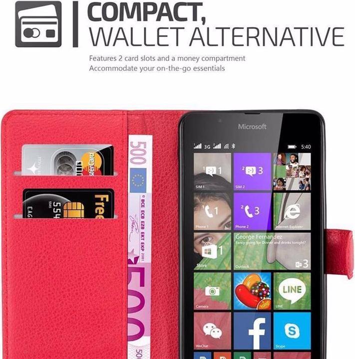 Actual product image Cadorabo Book with stand function cover (Microsoft Lumia 540)