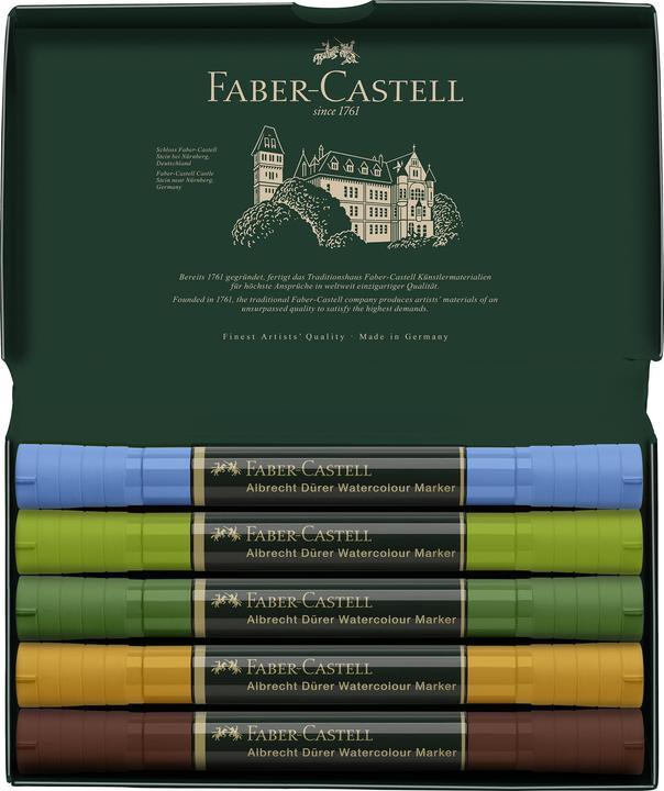 Immagine prodotto Faber-Castell Marcatore ad acquerello Albrecht Dürer 5s Etiu, Plein Air (Marrone, 1 mm, 5 x)