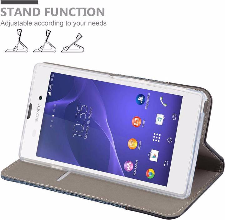 Actual product image Cadorabo Book Jeans Optics Cover (Sony Xperia T2 Ultra)