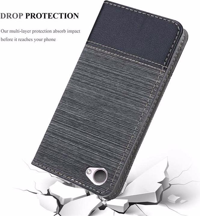 Produktbild Cadorabo Book Jeans Optik Cover (HTC Desire 12)