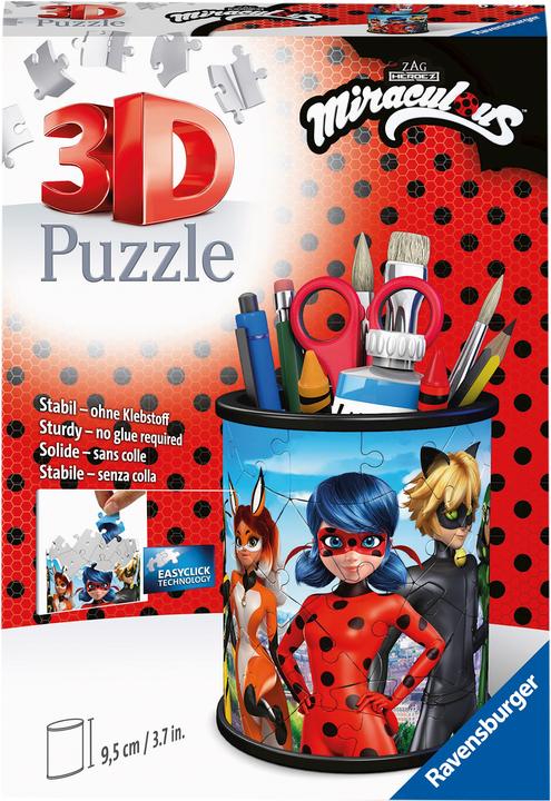 Produktbild Ravensburger 3D Puzzle 11278 - Utensilo Miraculous - 54 Teile - Stiftehalter für Miraculous-Fans ab (54 Teile)
